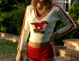 Brie Larson was cosplaying as cheerleader