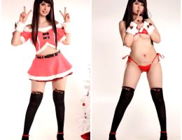 Christmas Kizuna Ai Full Outfit + Underboob Lingerie By Gumiho.arts