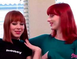 Kinky Redhead Stepsisters Hot Lesbian Action