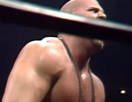 Referee Tommy Young Puts Nikita Koloff's Penis Back Into His Trunks, After It Falls Out During The Main Event Of Starrcade 1986